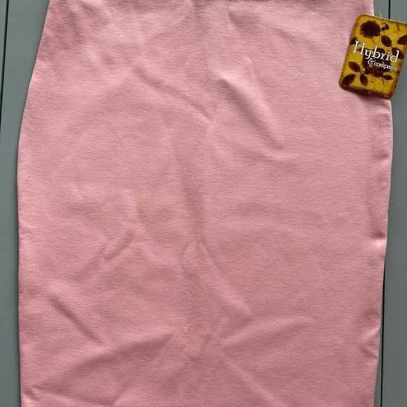 Nwt Hybrid & Company High Waist Pink MIDI Skirt Size Medium - Picture 3 of 14